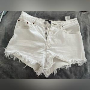 Abercrombie white denim shorts